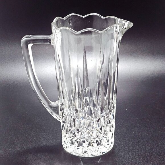 Cristal d'Arques Longchamp Pint Pitcher 6" Cut Crystal Glass vintage - Picture 5 of 11